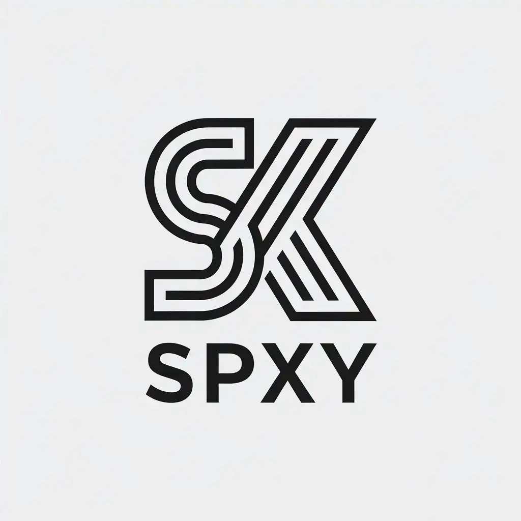 a vector logo design,with the text "SPXY", main symbol:letter,Minimalistic,be used in Entertainment industry,clear background