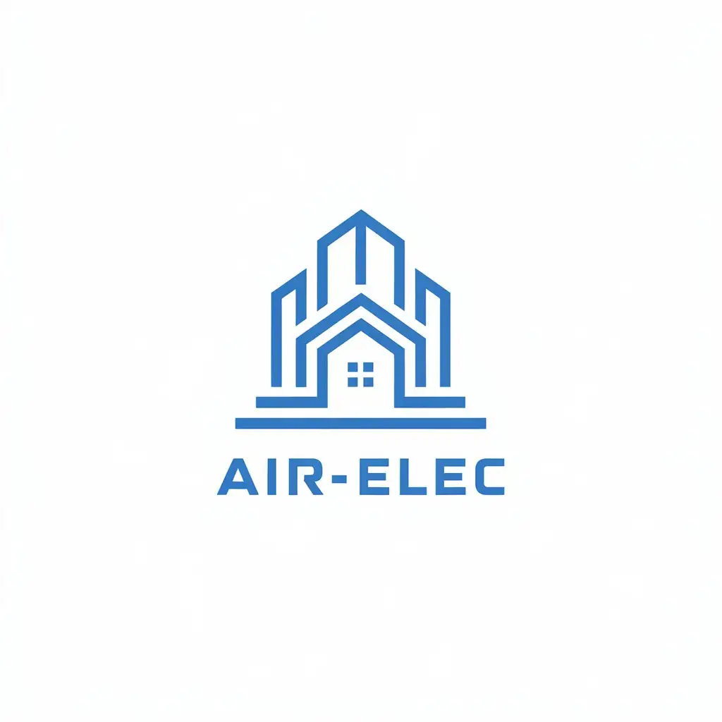 LOGO-Design-For-AirElec-Minimalistic-Building-Ensemble-with-Domotics-Symbol