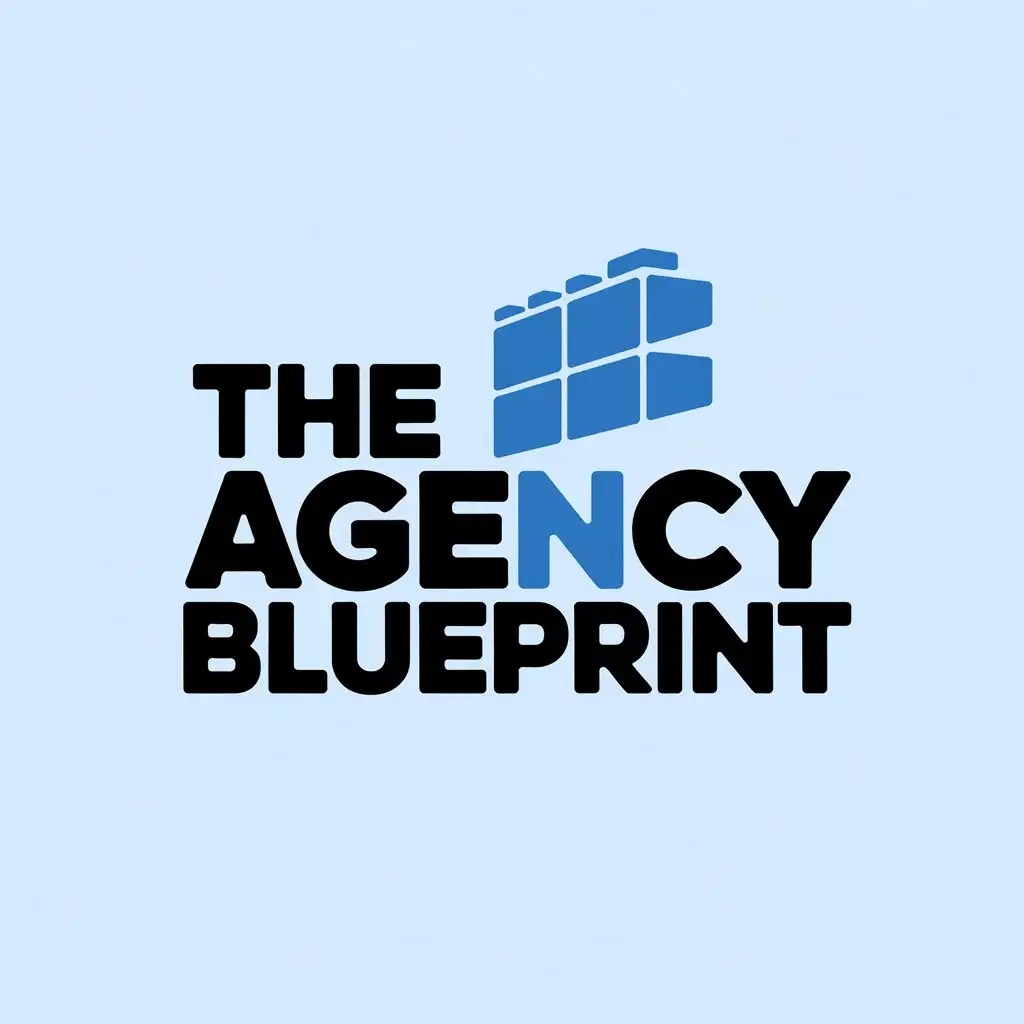 LOGO Design for The Agency Blueprint Blue White TextBased Design