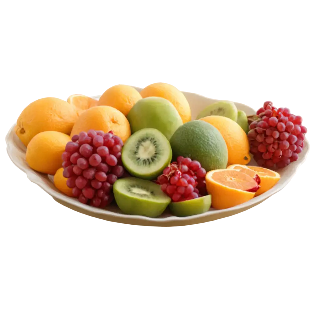 Vibrant-Fruits-on-Plate-HighQuality-PNG-Image-for-Culinary-Artistry