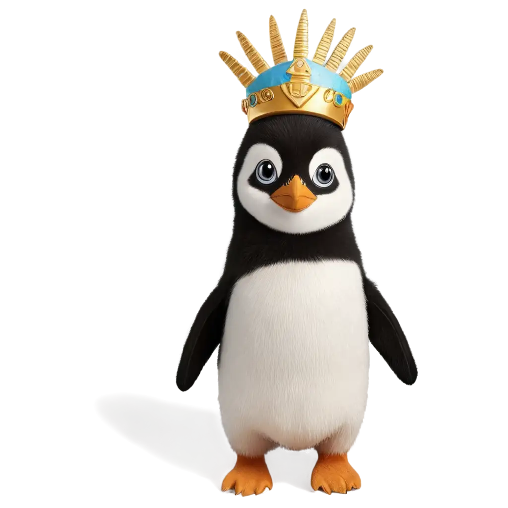 Cute-Pharaoh-Headdress-Penguin-PNG-Image-Playful-Fusion-of-Ancient-Egypt-and-Antarctic-Charm