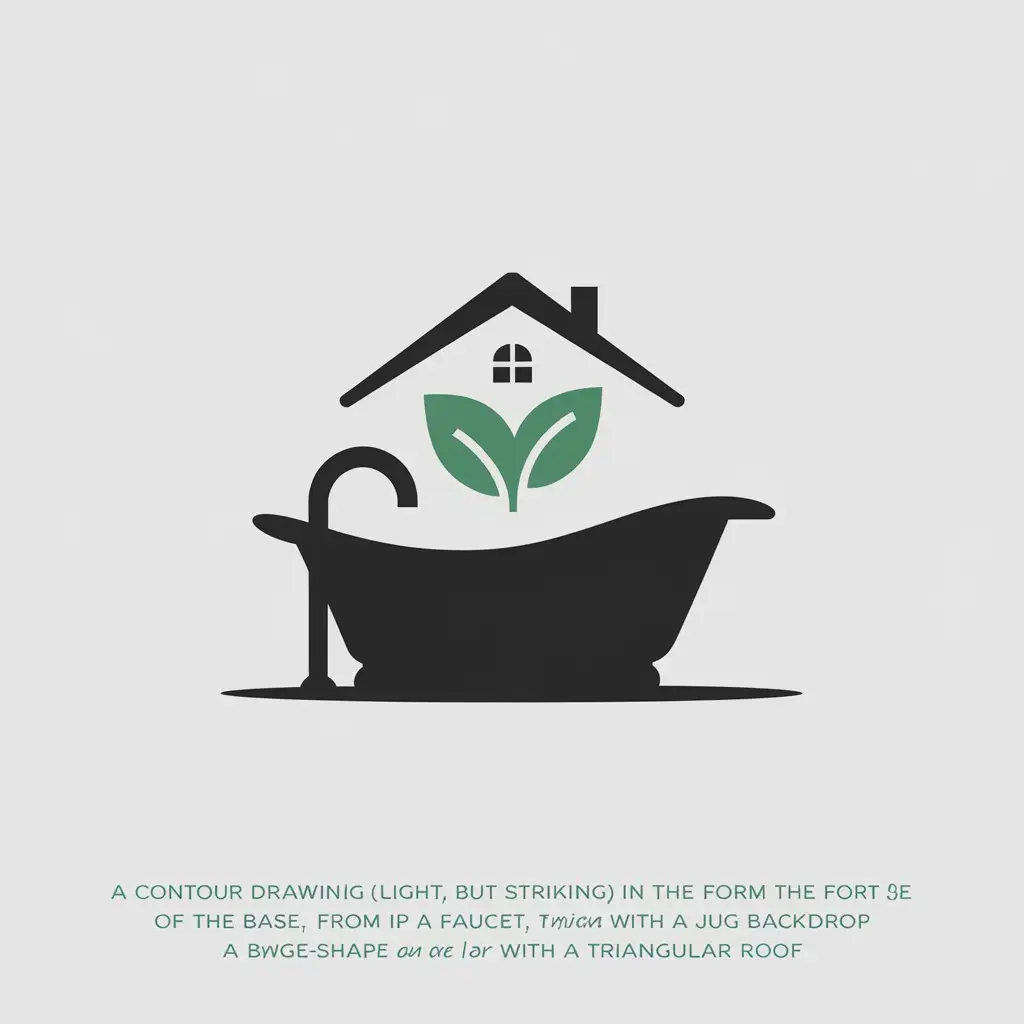 LOGO Design for Bath Haven Minimalistic Bathtubs and Faucets with a Leaf or House Backdrop for Construction Industry