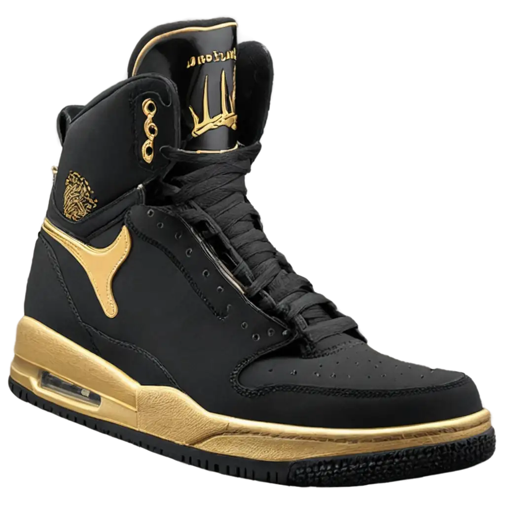 Black-and-Golden-Air-Jordan-PNG-Image-Enhance-Your-Online-Presence-with-Style