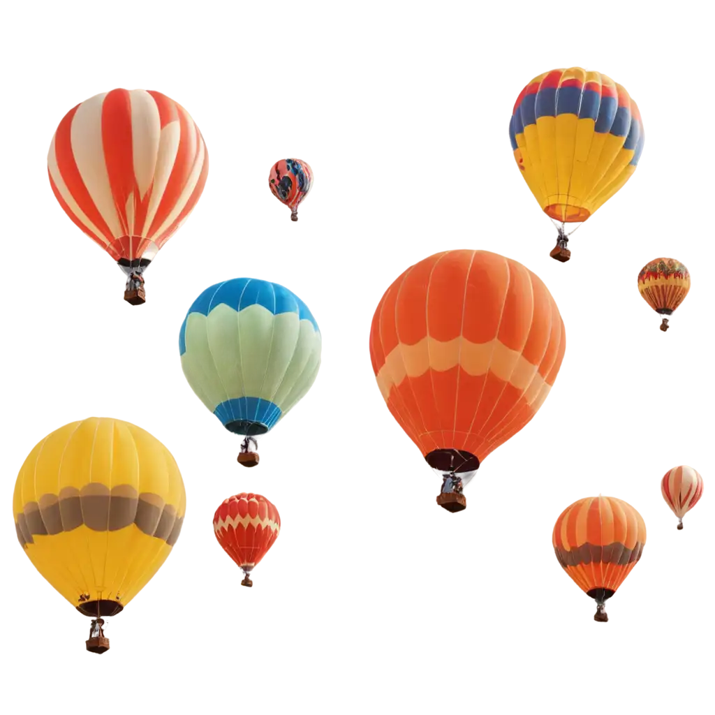 Many-Small-Hot-Air-Balloons-PNG-Vibrant-and-HighQuality-Image-for-Versatile-Use