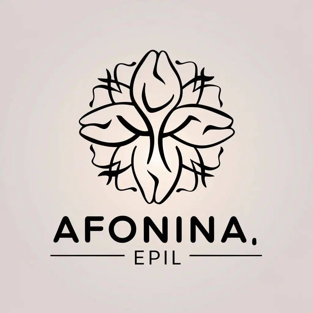 a vector logo design,with the text "Afonina_epil", main symbol:Body,Moderate,be used in Beauty Spa industry,clear background