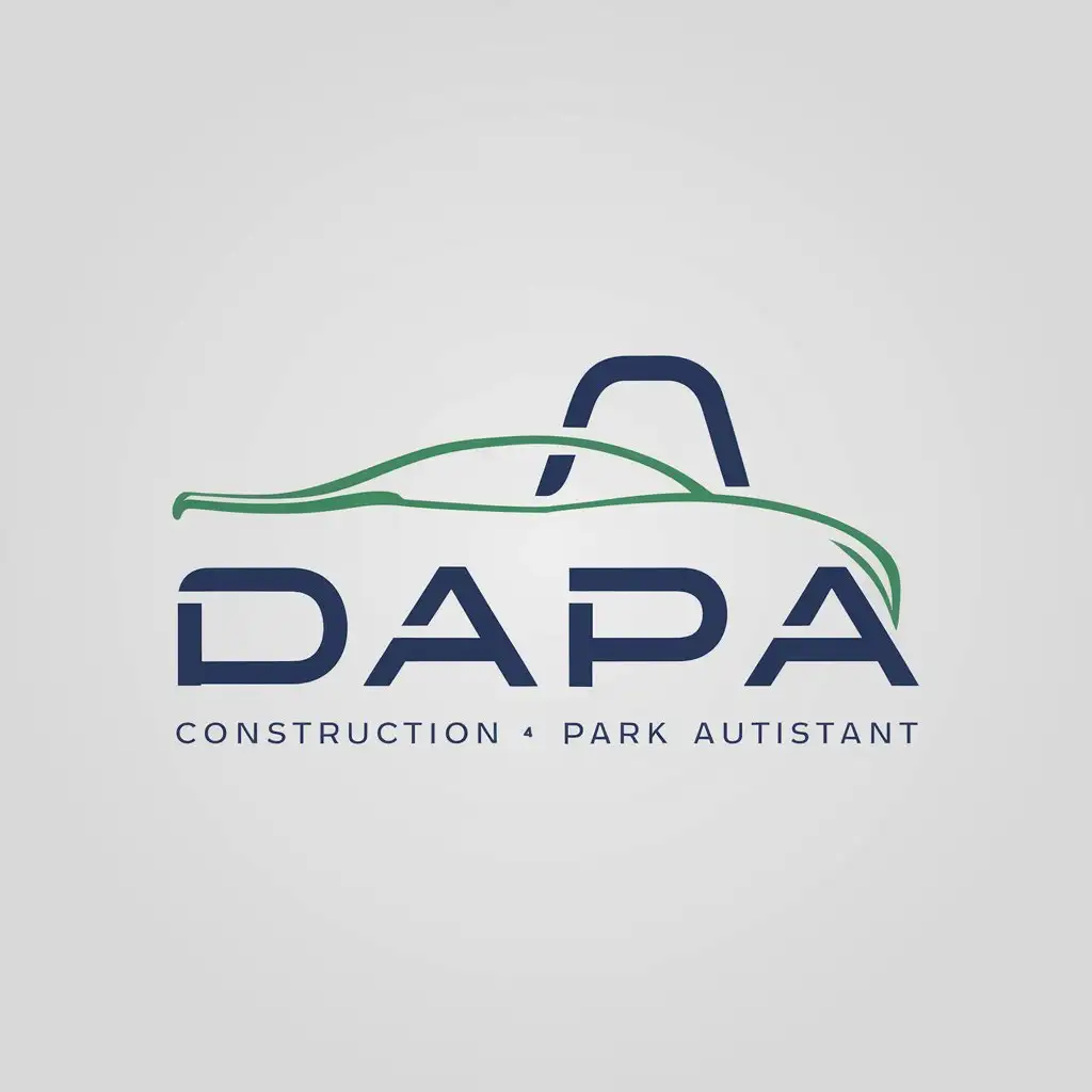 LOGO Design for DAPA Blue Green with Dynamic Auto Park Assistant Symbol for Construction Steel Automation Industry