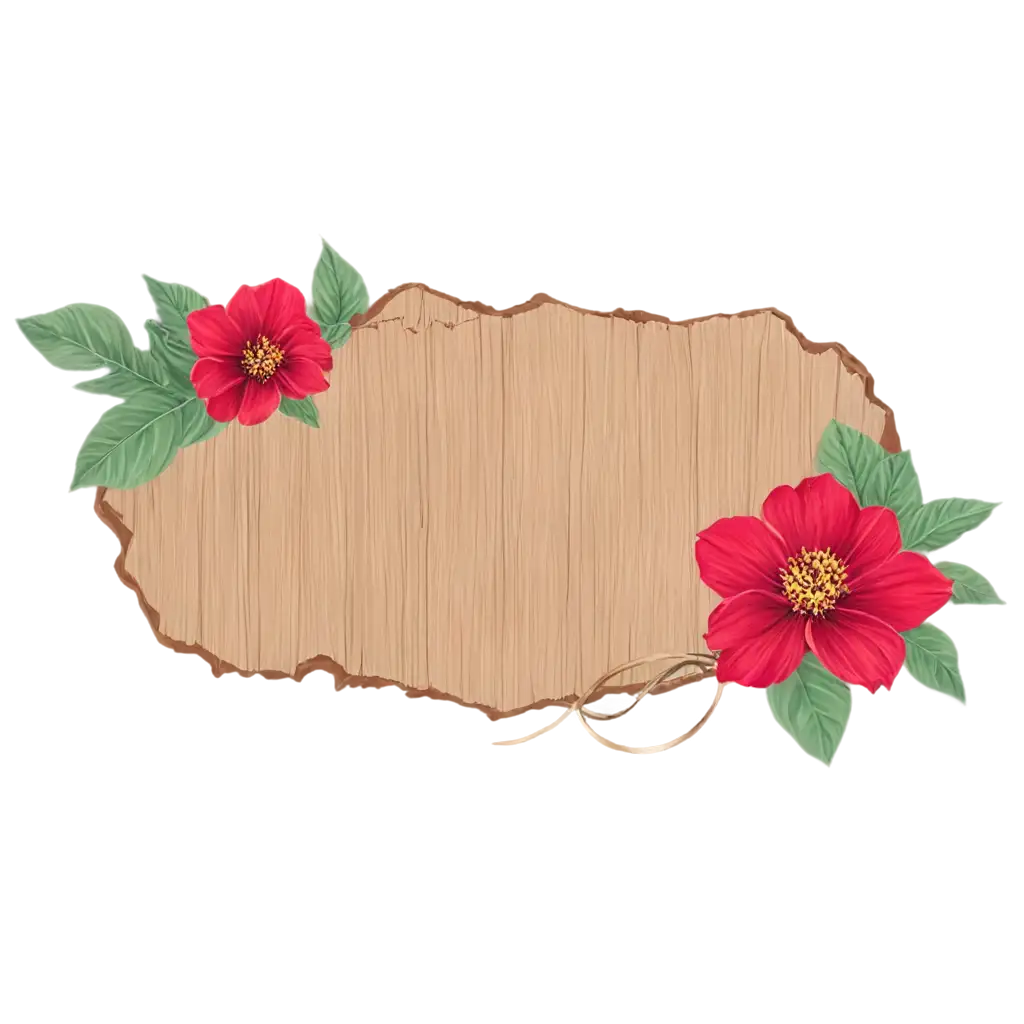 PNG-Wood-Banner-with-Floral-Design-HighQuality-Image-Creation