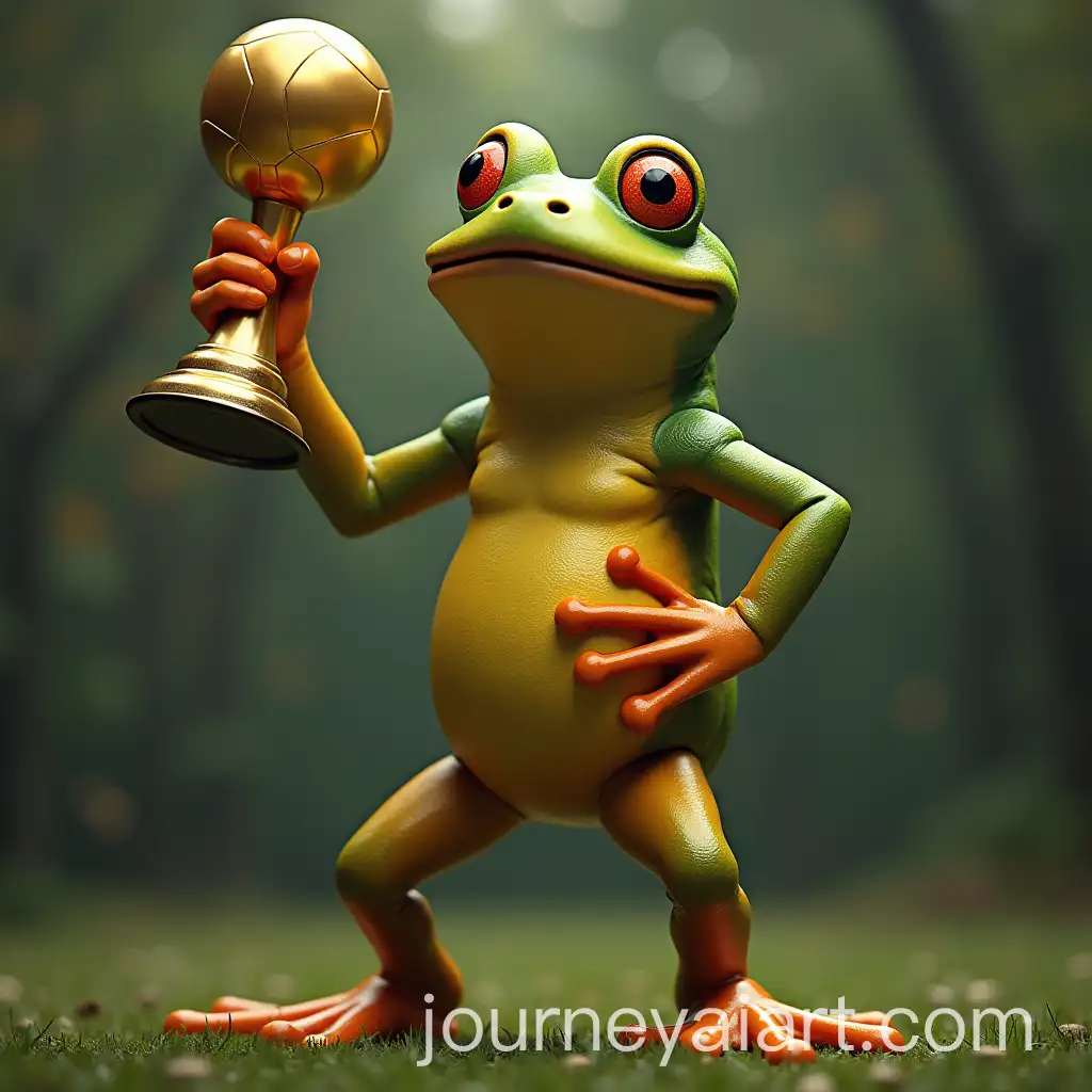 Frog-Winning-the-Ballon-dOr-Trophy-in-Celebration