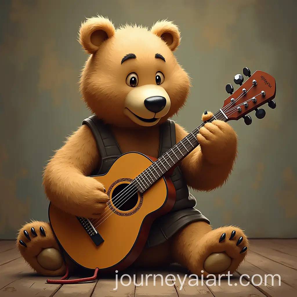 Bear-Playing-Balalaika-in-a-Natural-Setting
