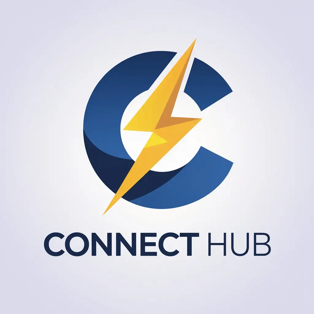 LOGO Design for Connect Hub VectorBased Clear Background with Marketing Symbol