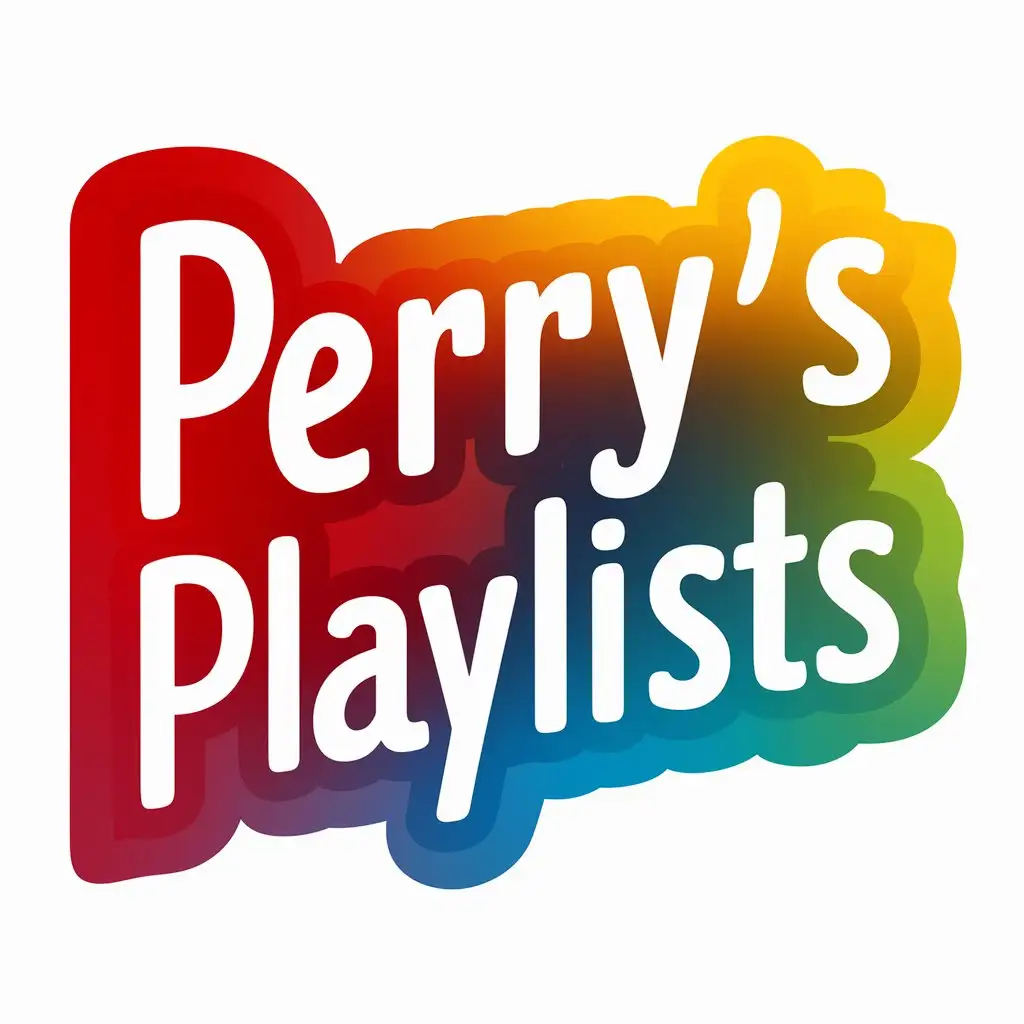 Colorful Gradient Text Logo for Perrys Playlists Offline