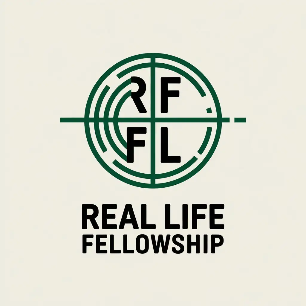 LOGO Design for Real Life Fellowship Professional Vibe with Letters Extending from Circle