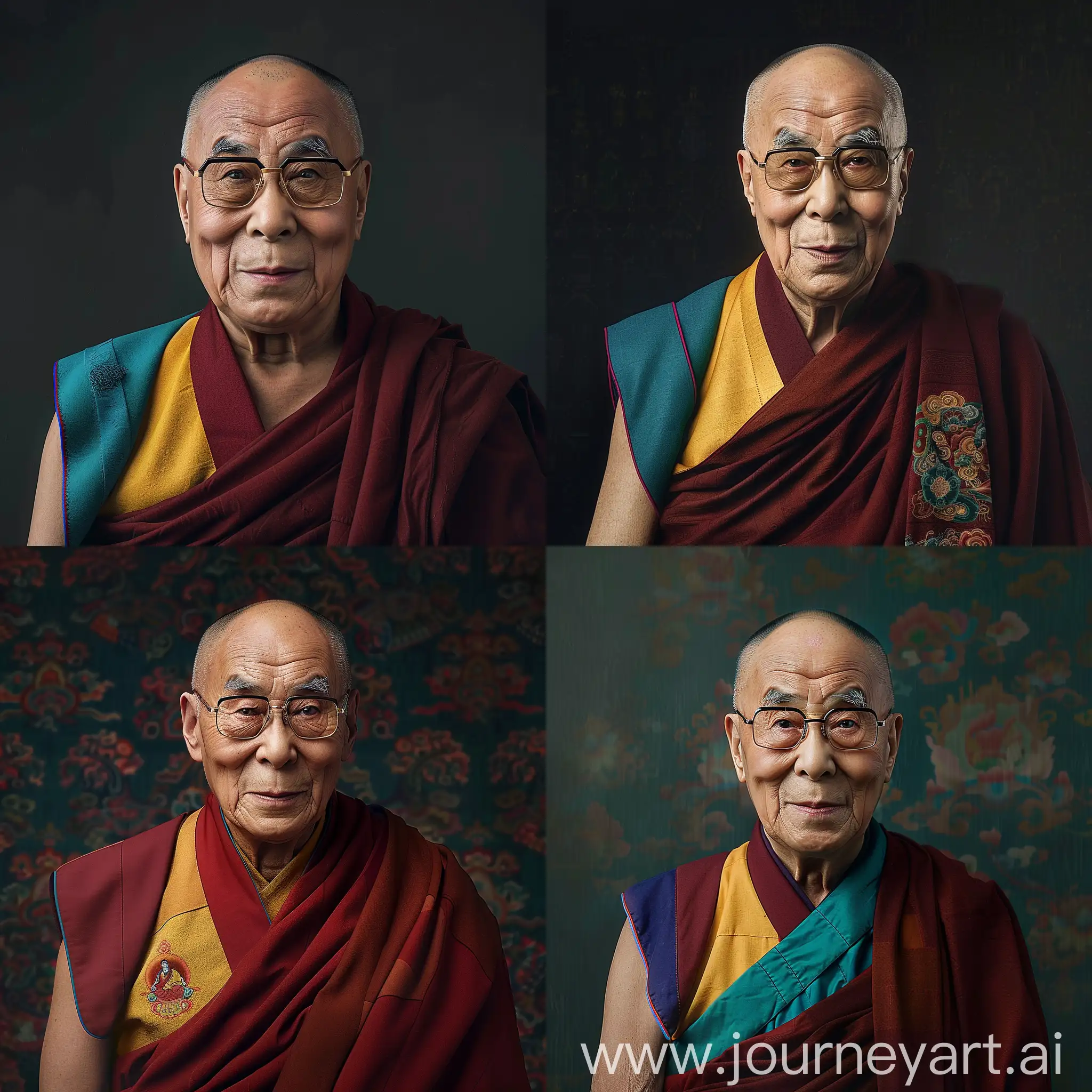 Kalmyk-Dalai-Lama-in-Turquoise-Robes-Hyper-Realism-AI-Art