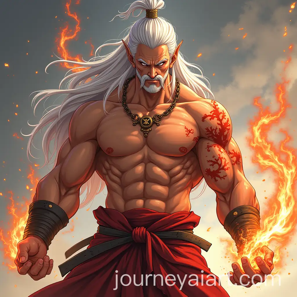 Male-Monk-with-Rugged-Clothing-and-Elemental-Magic-in-an-Anime-Style