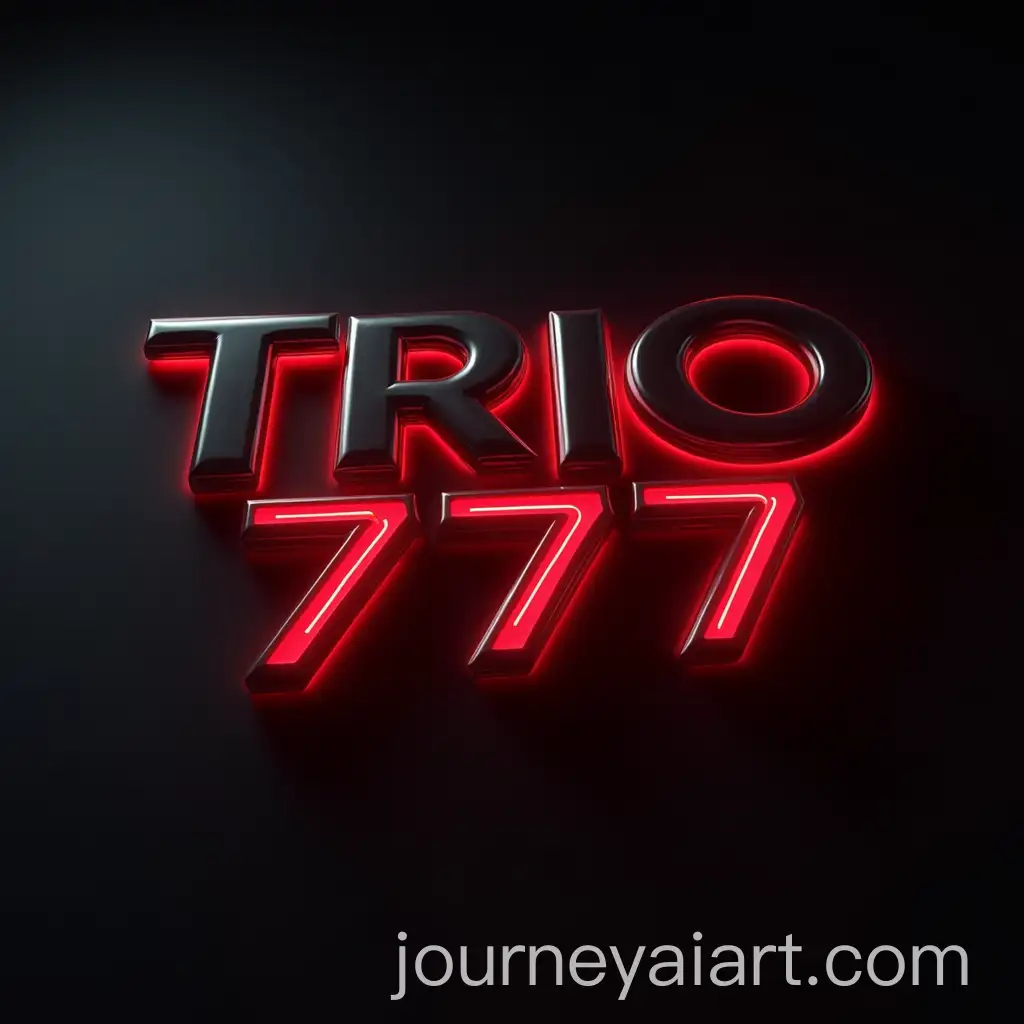 3D-Luxury-Casino-Logo-for-TRIO-777-with-Polished-Metallic-Finish-and-Neon-Accents