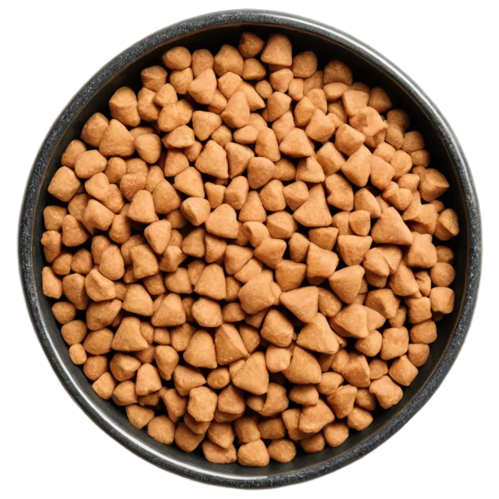Full-Image-of-a-Bowl-of-Delicious-Cat-Kibbles-with-Triangle-Shape-PNG-Format