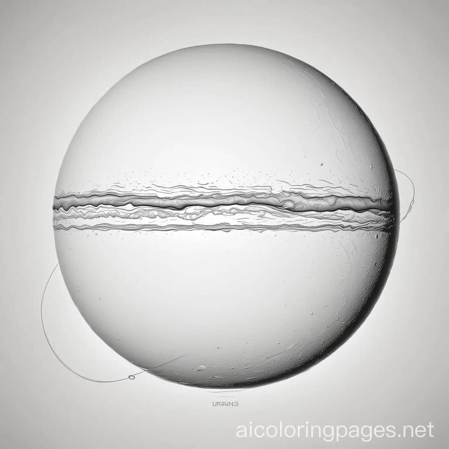 Majestic-Uranus-with-Rings-Coloring-Page-Black-and-White-Line-Art