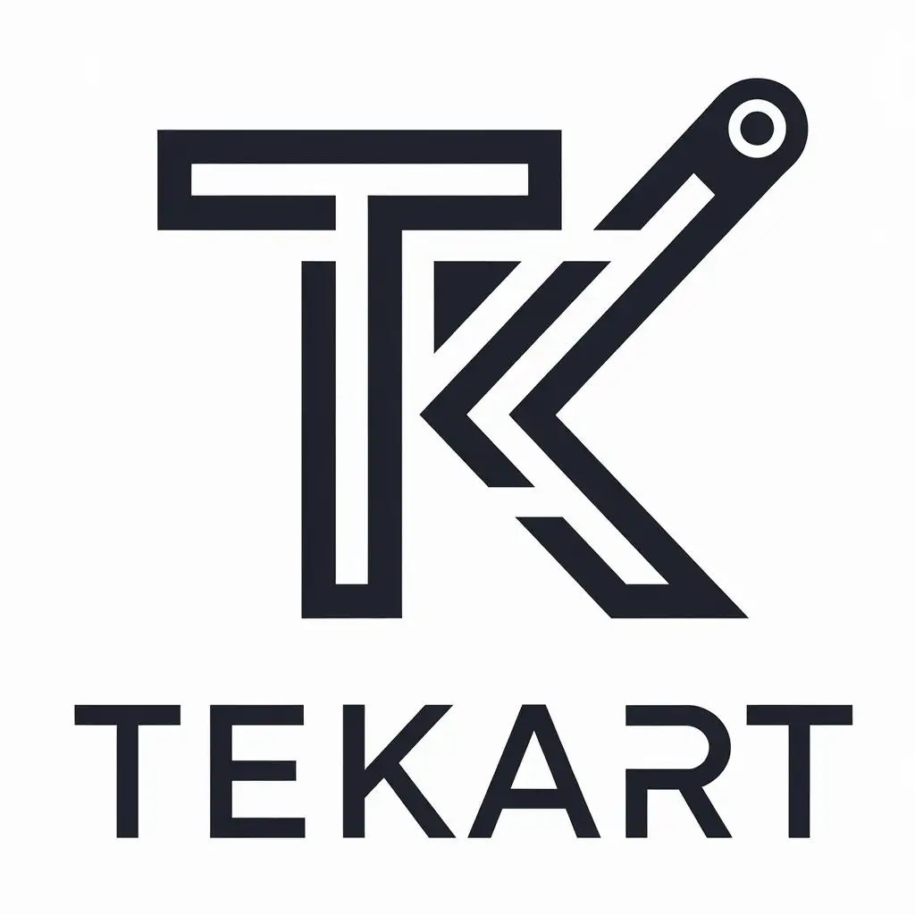 LOGO Design for Tekart Modern TK Symbol for Technology Industry with Clear Background