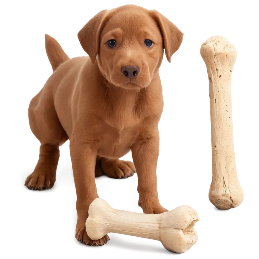 PNG-Image-of-a-Playful-Dog-with-a-Bone-Capturing-Joy-and-Activity-in-HighQuality-Format