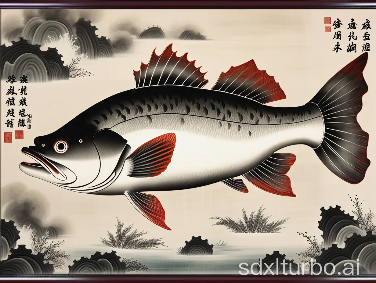 Luo Ya Steamstyle cod fish decoration painting