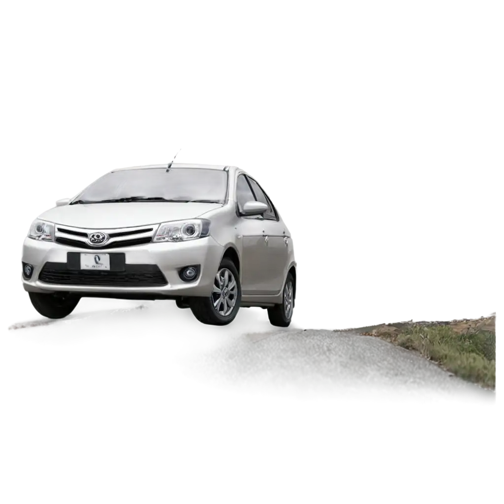 Toyota-Etios-Sedan-Platinum-Prata-Going-Up-a-Mountain-HighQuality-PNG-Image-for-Versatile-Use