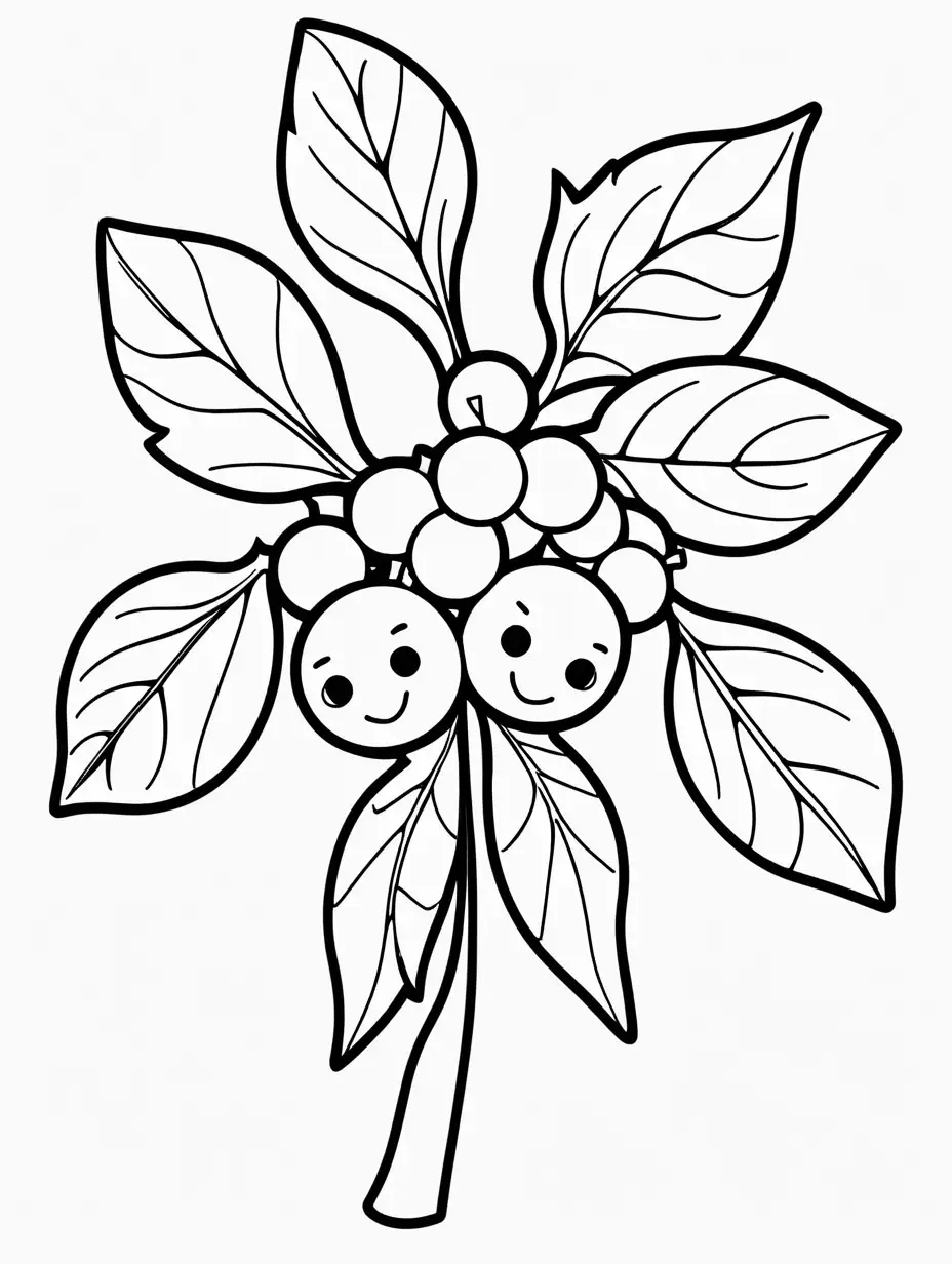 Simple Christmas Mistletoe Coloring Page for Toddlers