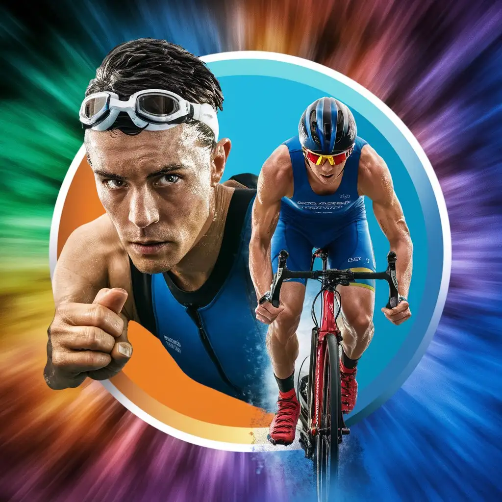 Athlete Pressing a Button in Triathlon Event