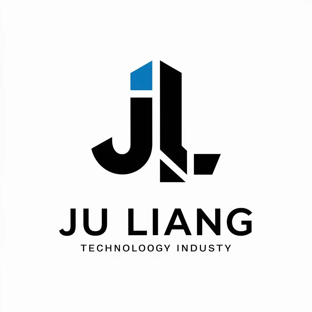 a vector logo design,with the text "JU LIANG", main symbol:J,L,dynamic,Moderate,be used in Technology industry,clear background