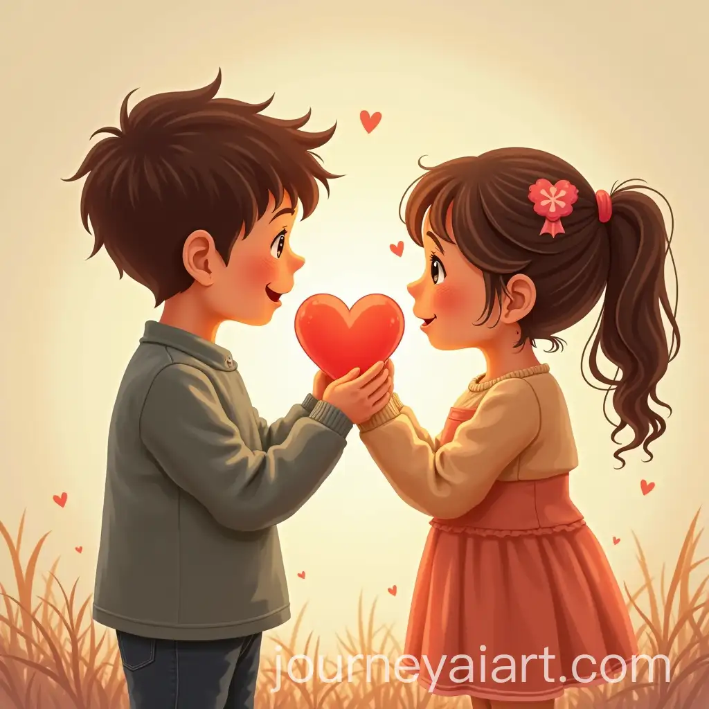 A-Boy-Presenting-His-Heart-to-a-Girl-in-a-Whimsical-Setting