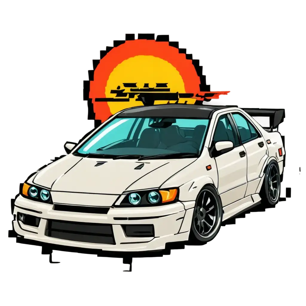 HighQuality-PNG-of-Cartoon-Pixel-Art-Fully-Tuned-JDM-Car-with-Japanese-Characters-and-Rising-Sun