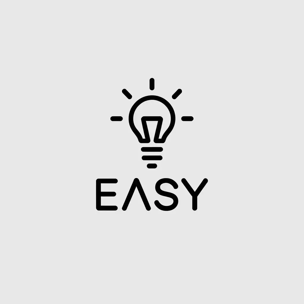 a vector logo design,with the text "easy", main symbol:Think,Minimalistic,be used in Education industry,clear background