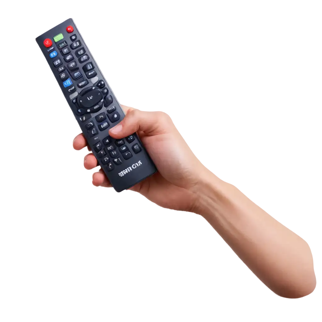 Human-Hand-Holding-Television-Remote-PNG-Image-for-Versatile-Applications