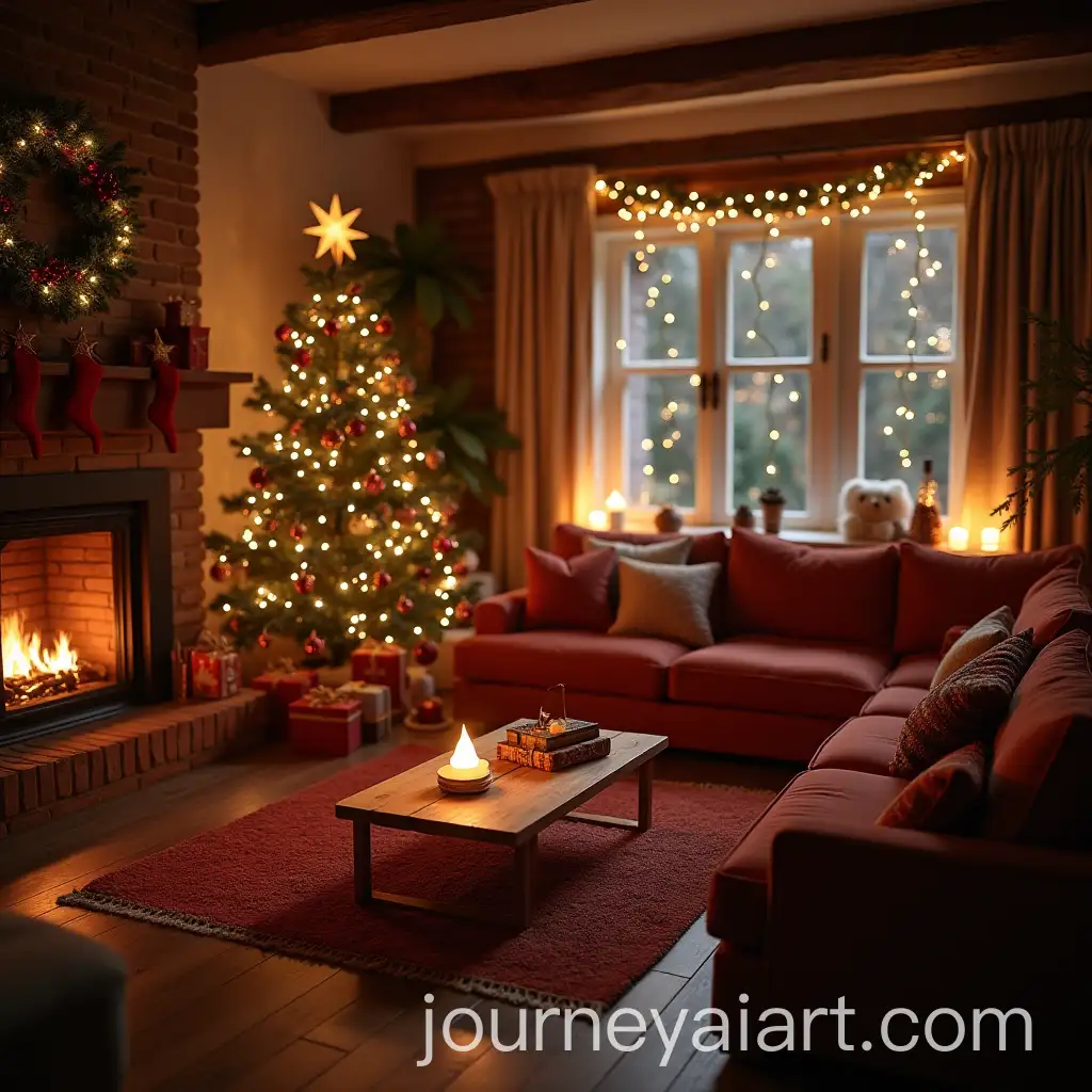 Cozy-Christmas-Scene-with-Warm-Fireplace-and-Decorations