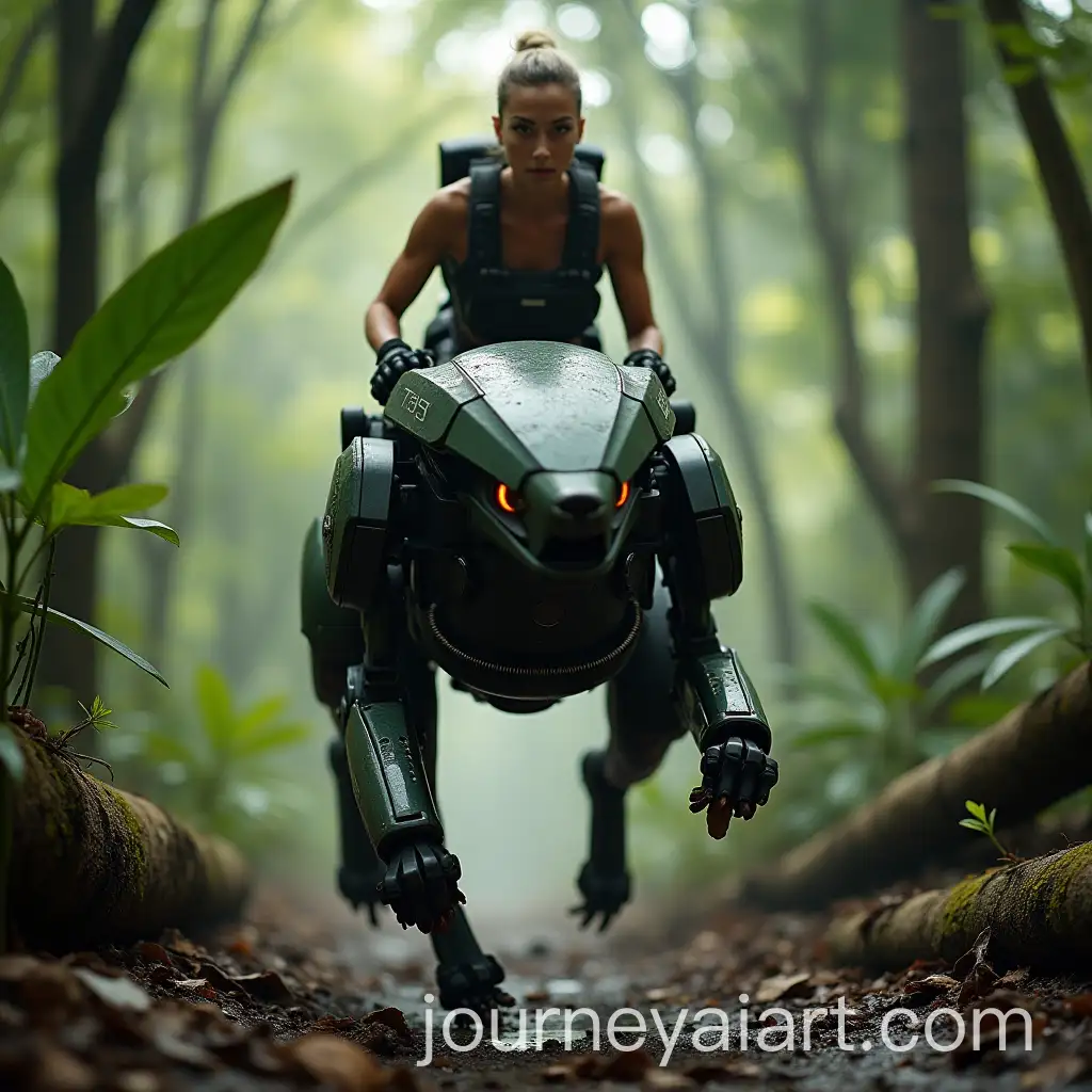 Woman-Riding-FutAI-Image-Expansionuristic-Kawasaki-Corleo-Robot-Through-Jungle-Terrain
