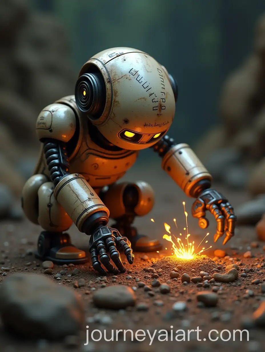 Robot-Discovering-Treasure-Full-of-Electronic-Components