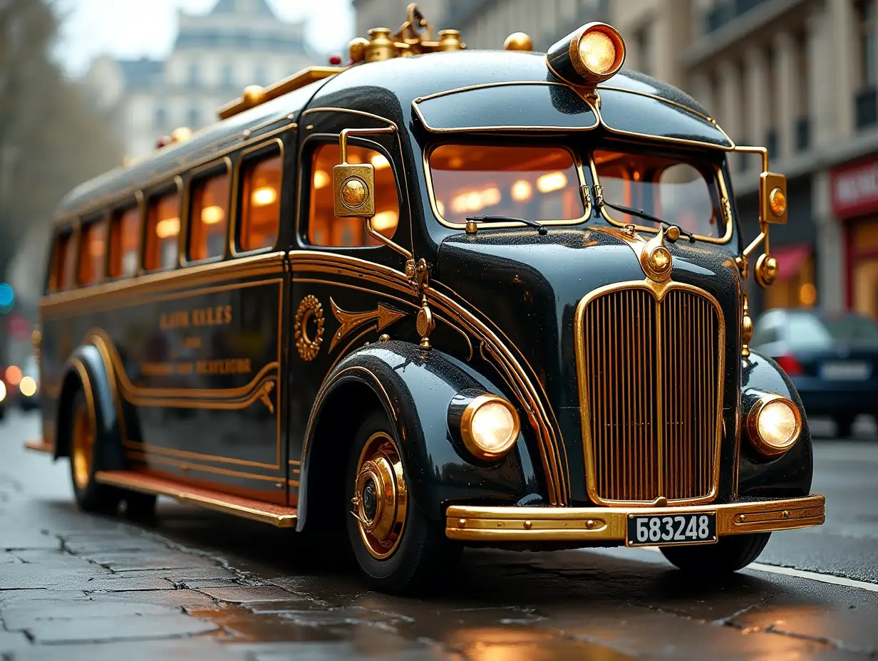 Super modernen Autobuss gold schwarz Steampunk