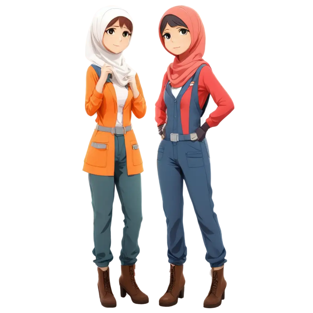 Anime-Character-Woman-Construction-Worker-in-Hijab-PNG-with-Apologizing-Body-Pose-HighQuality-Image-for-Multiple-Uses