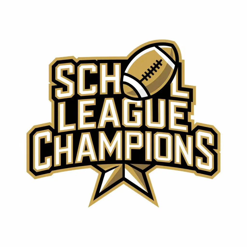 a vector logo design,with the text "School League Champions", main symbol:football ball,Moderate,be used in Sports Fitness industry,clear background