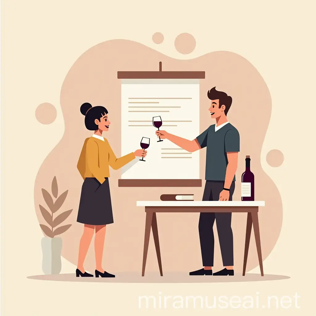 Wine Tasting Academy Vector Illustration