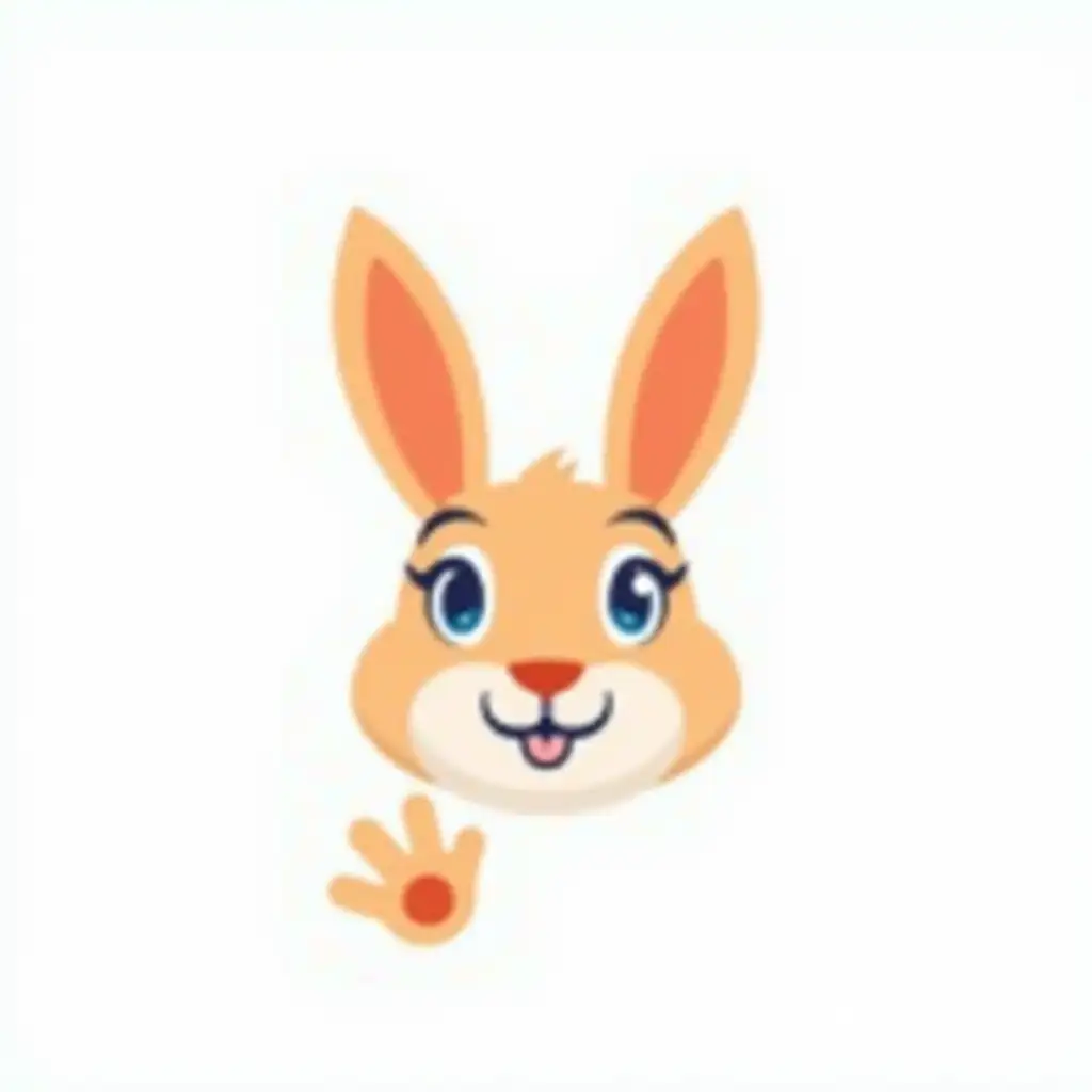 Minimalist-Modern-Rabbit-Face-Logo-with-Playful-Expression-and-Secretive-Pose
