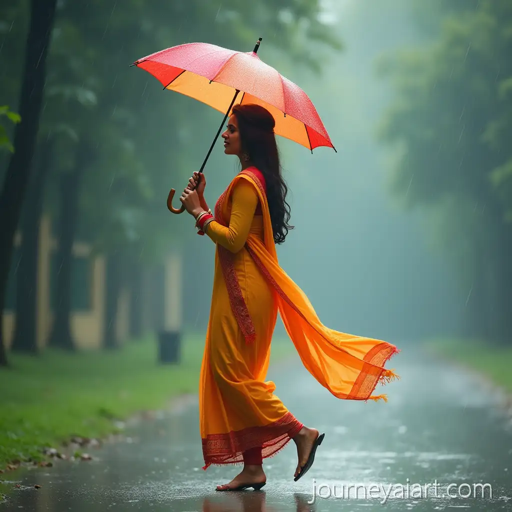 AI-Image-Prompt-ExpansionIndian-Woman-in-Traditional-Punjabi-Dress-Walking-Gracefully-in-the-Rain-with-Colorful-Umbrella