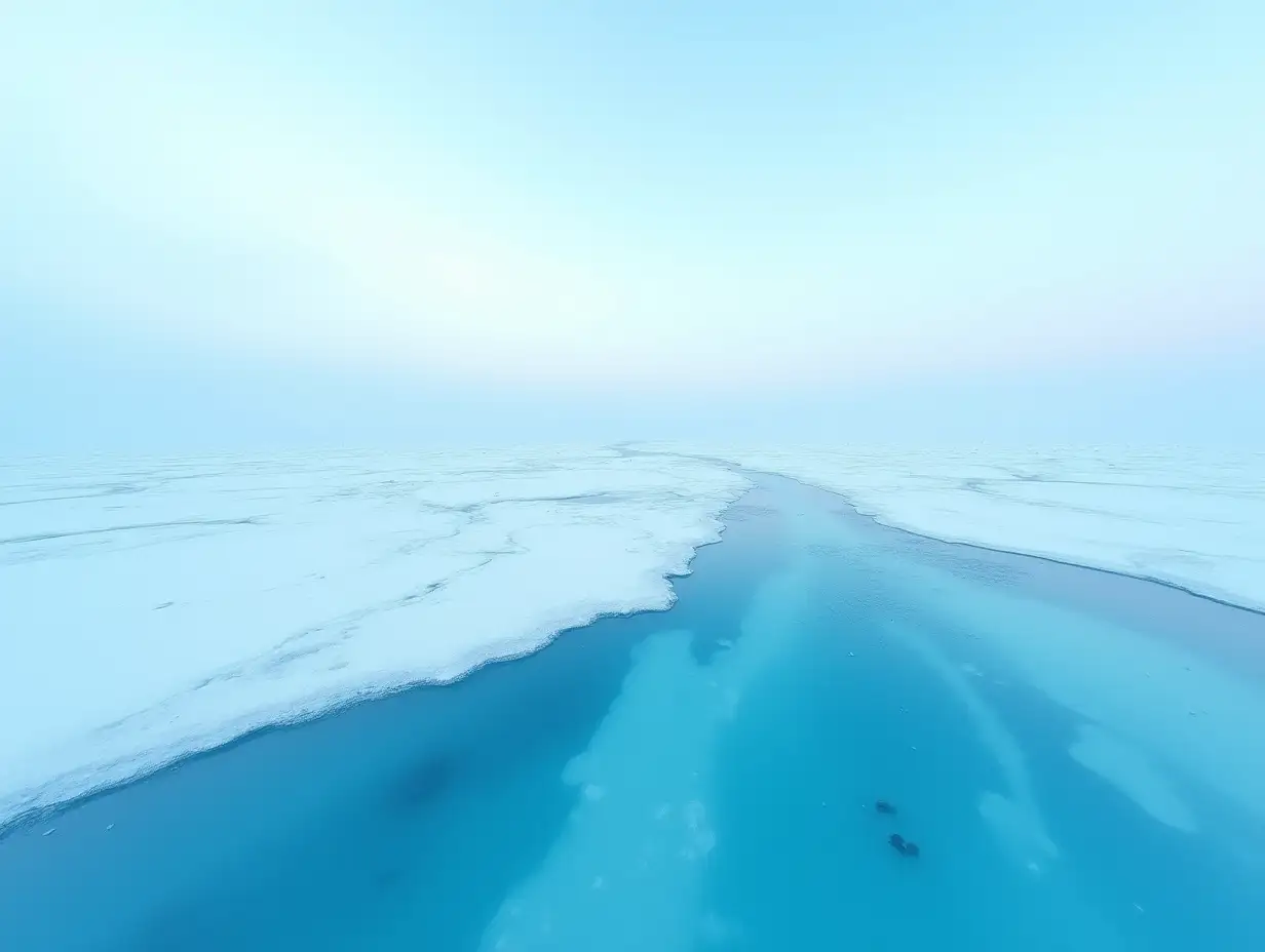 Endless expanses of frozen Baikal Lake in winter. Beautiful transparent blue ice with white bubbles of bottom gases and snow drifts. Travel on ice during the winter holiday. Natural background