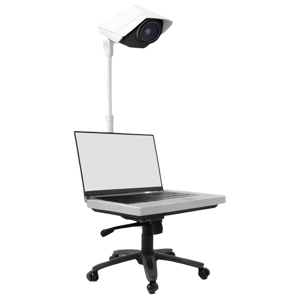 Cartoon-Character-with-Laptop-and-CCTV-Camera-on-Office-Chair-HighQuality-PNG-Image-for-Creative-Projects