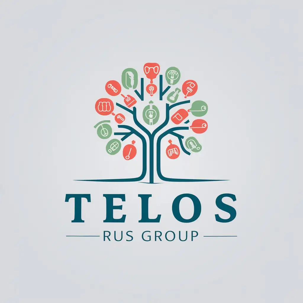 LOGO-Design-for-Telos-Rus-Group-Tree-with-Disinfecting-Means-in-Medical-Dental-Industry