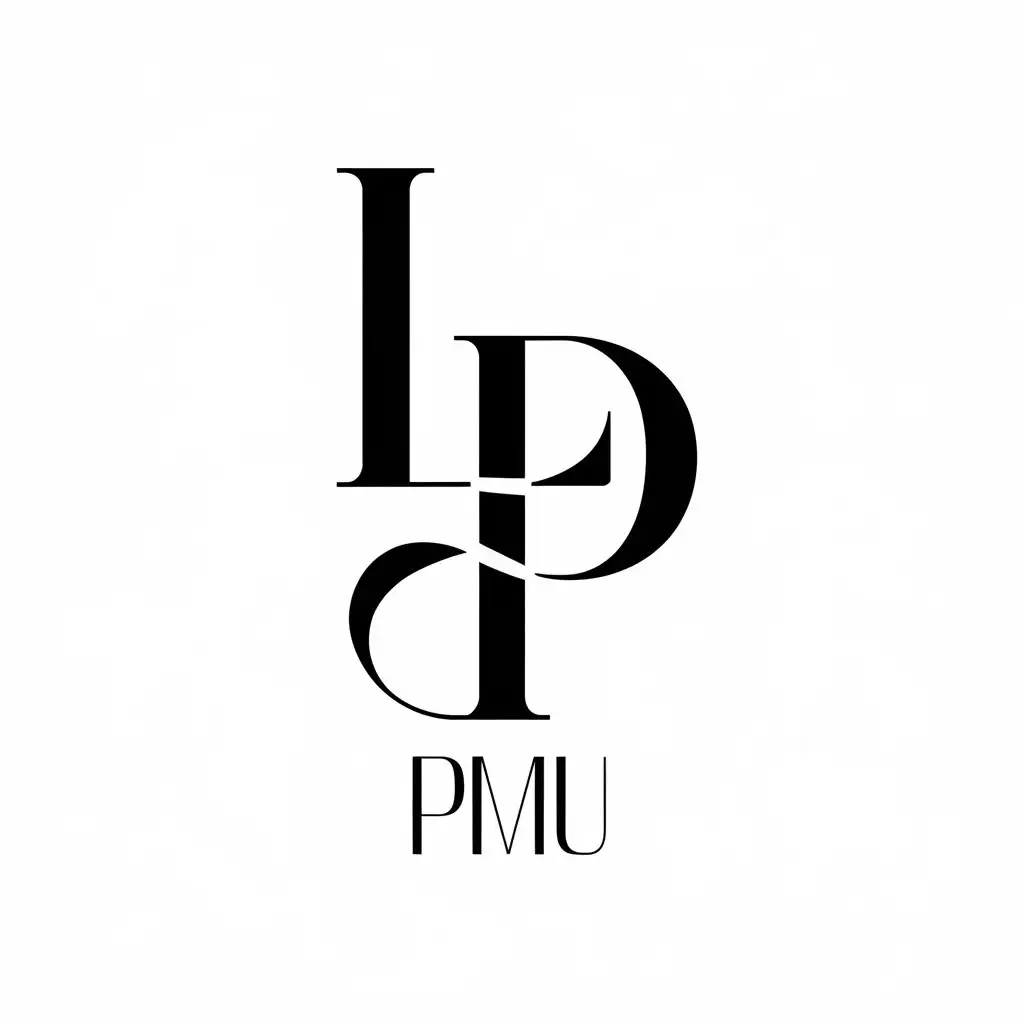 a vector logo design,with the text "LIPS PMU", main symbol:L P,Moderate,be used in Permanent makeup industry,clear background