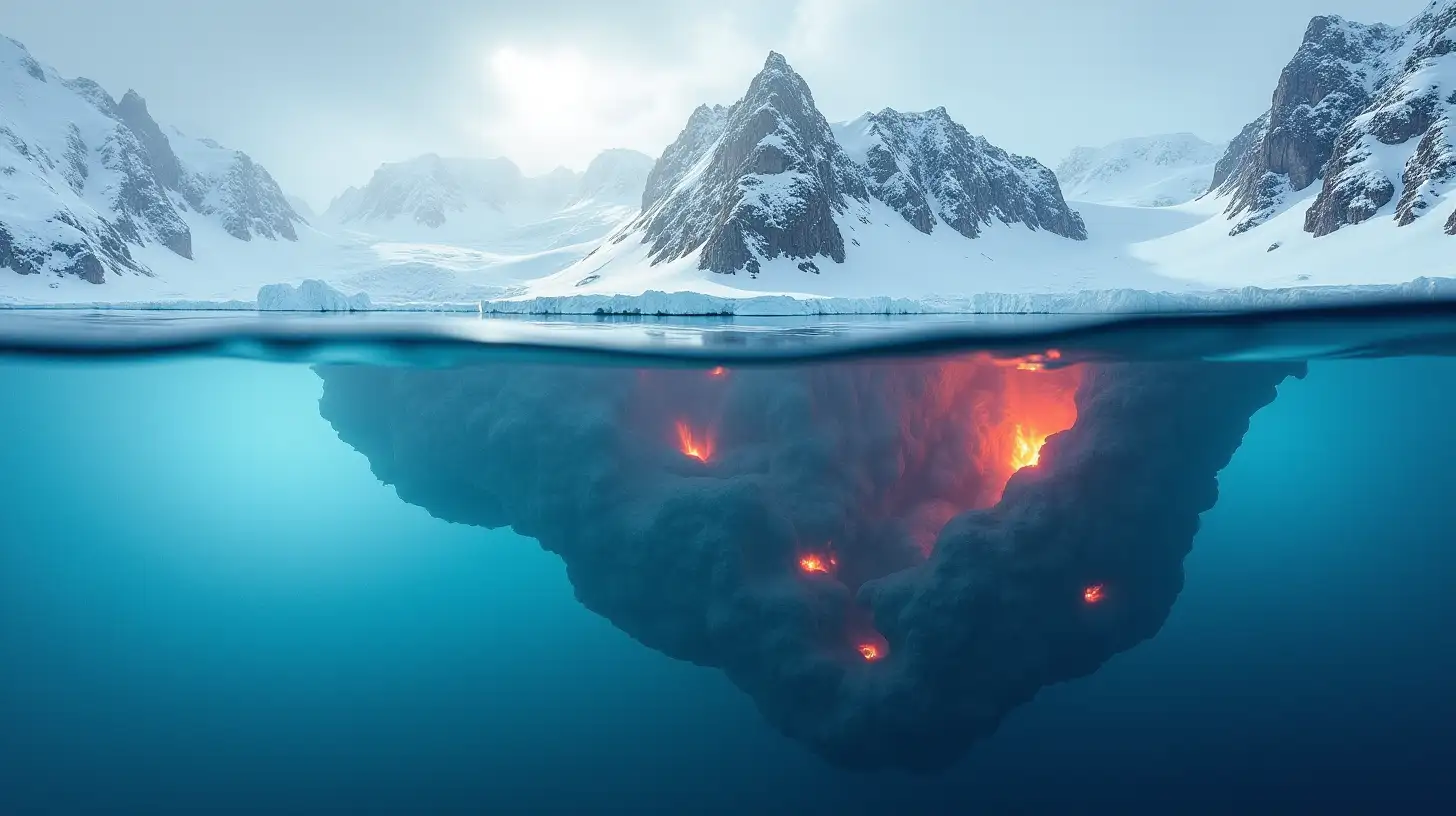 Antarctica Underwater Volcano Eruptions Aerial View