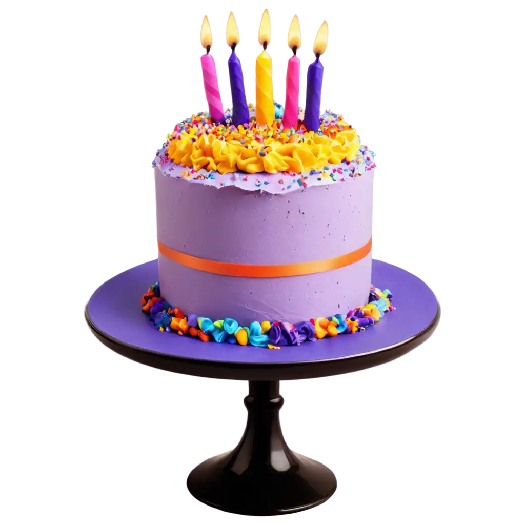 Vivid-Cartoon-Birthday-Cake-PNG-with-Bright-Colors-Candles-and-Streamers-Perfect-for-Festive-Celebrations