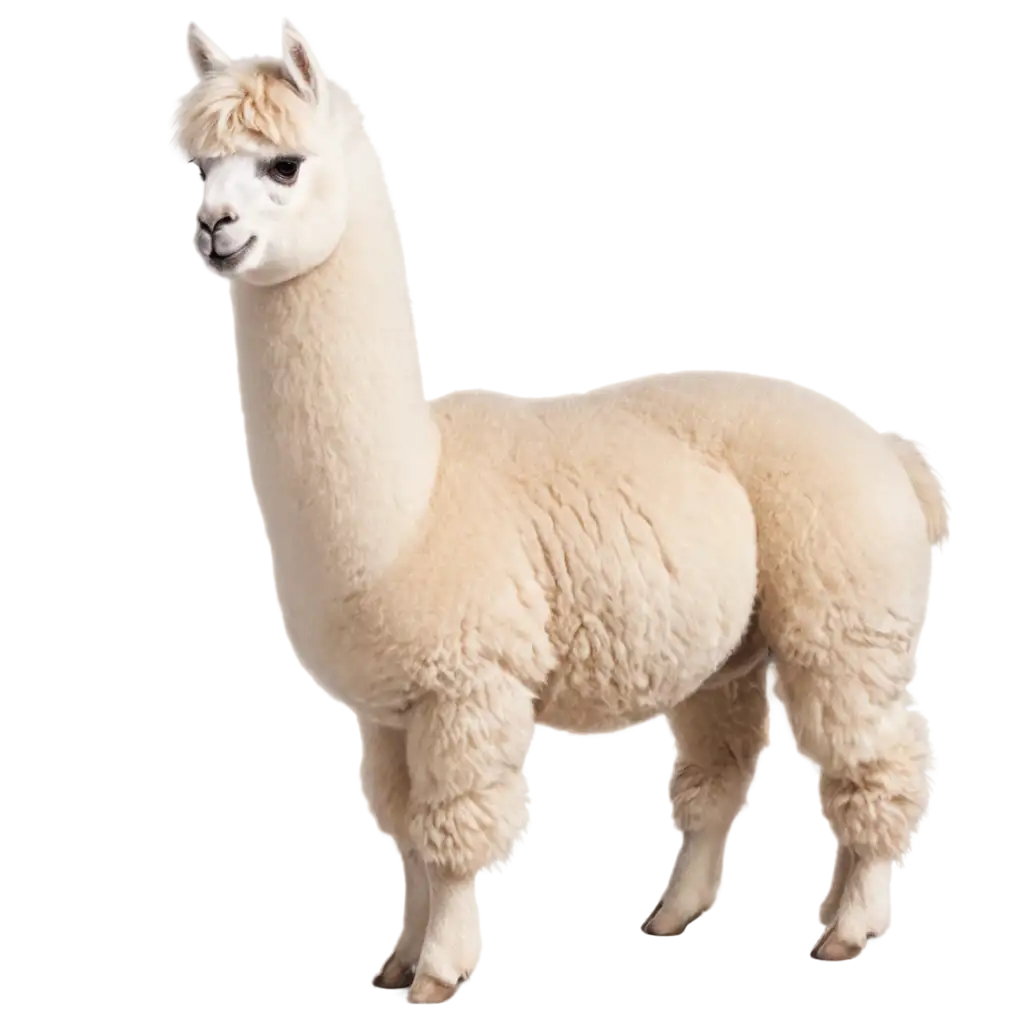 Stunning-PNG-Image-of-a-Profile-View-White-Alpaca-HighQuality-Visual-Representation