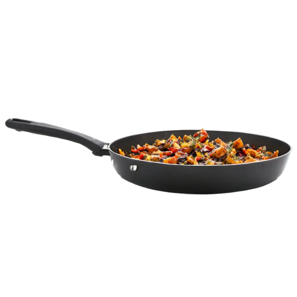 Create-a-HighQuality-PNG-Image-of-a-Black-Cooking-Pan-with-a-Dish