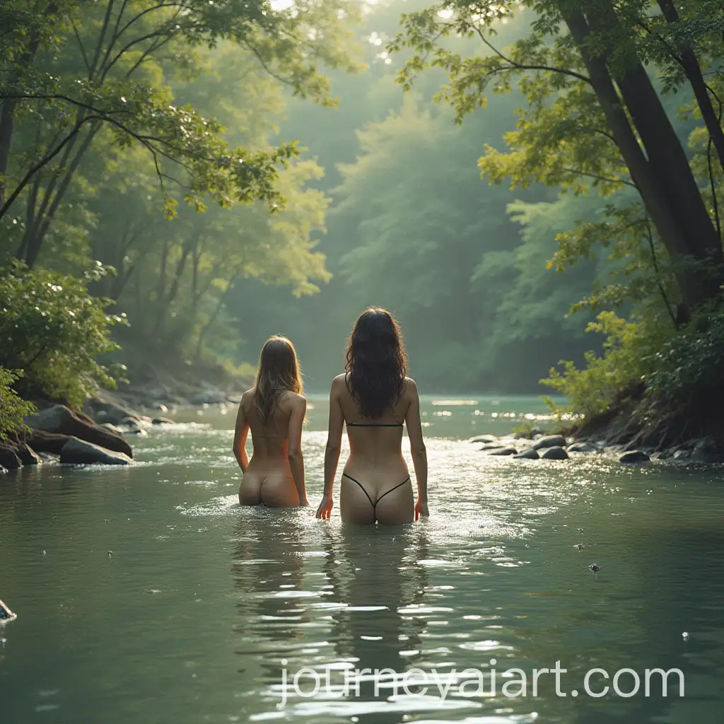 Three-Women-Sketching-in-a-River-Landscape